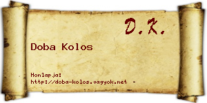 Doba Kolos névjegykártya